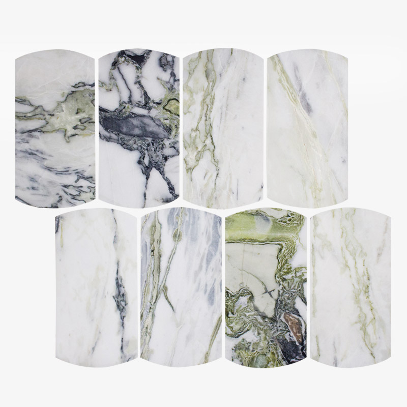 Natural Stone Tile Mosaic Ice Green Marble Stone Arc Mosaic